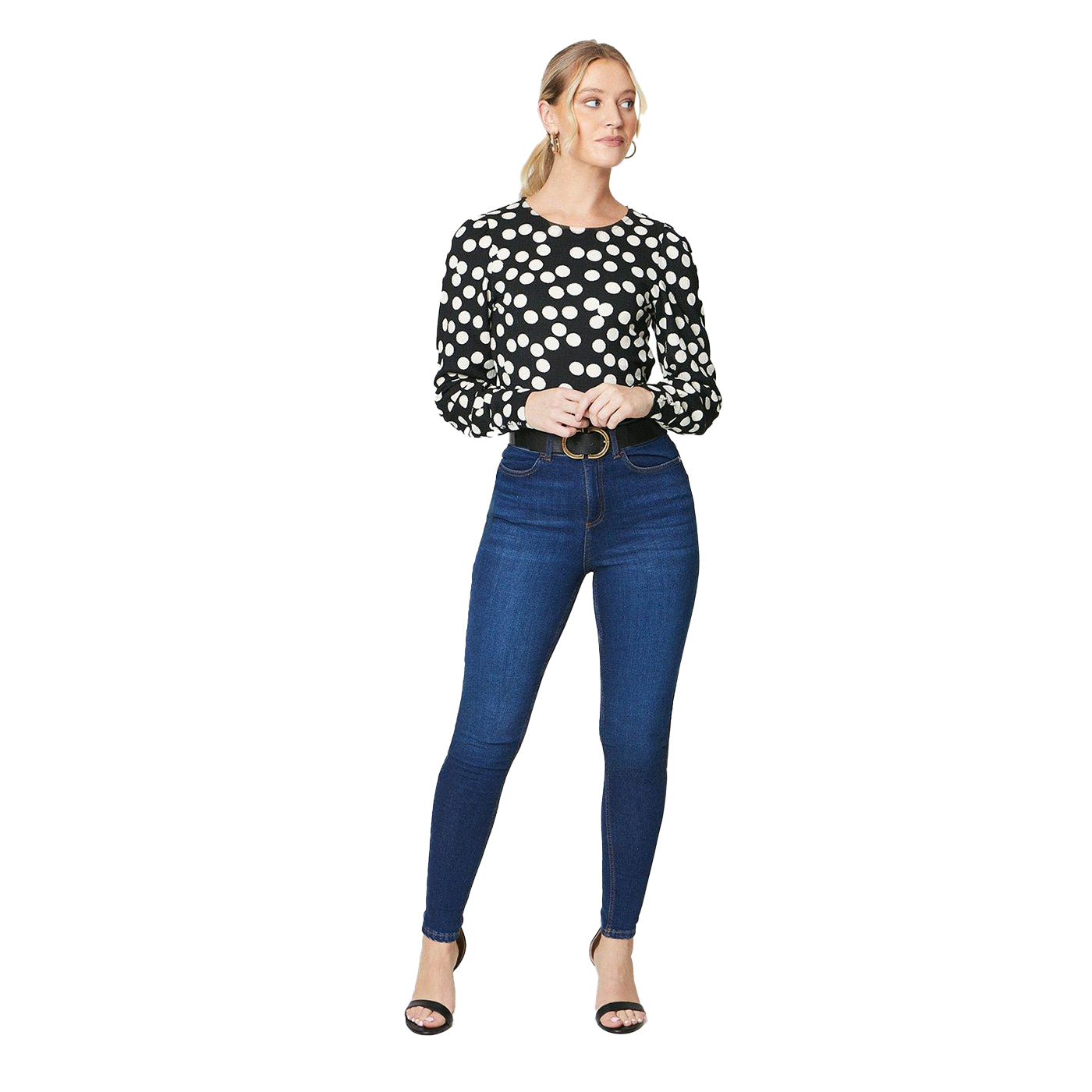 Monochrome - Lifestyle - Dorothy Perkins Womens-Ladies Buttoned Cuff Long-Sleeved Top