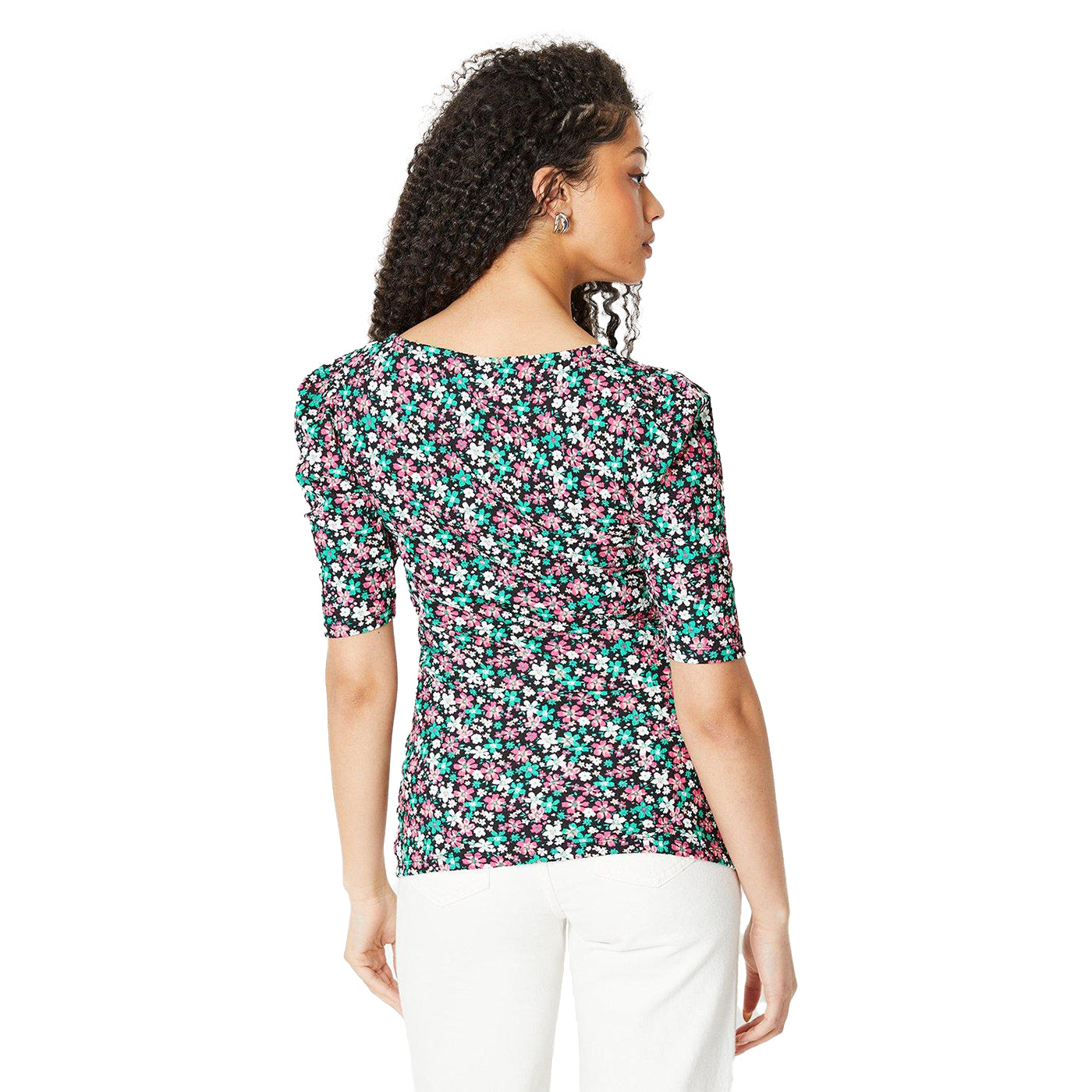 Multicoloured - Back - Dorothy Perkins Womens-Ladies Ruched Sweetheart Tall Top