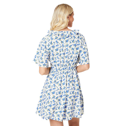 Ivory - Back - Dorothy Perkins Womens-Ladies Ditsy Floral Flutter Mini Dress