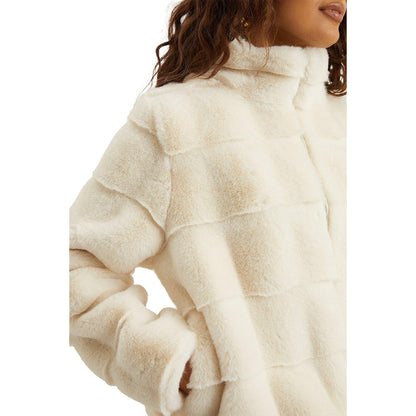 Cream - Side - Dorothy Perkins Womens-Ladies Faux Fur Zipped Petite Coat