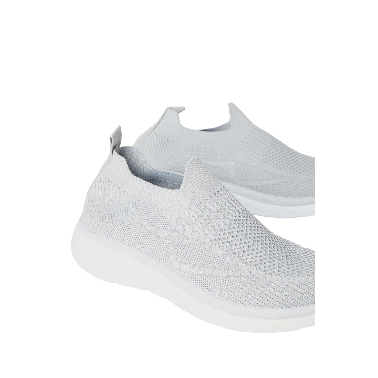 Grey - Side - Good For The Sole Womens-Ladies Annabel Knitted Slip-on Trainers