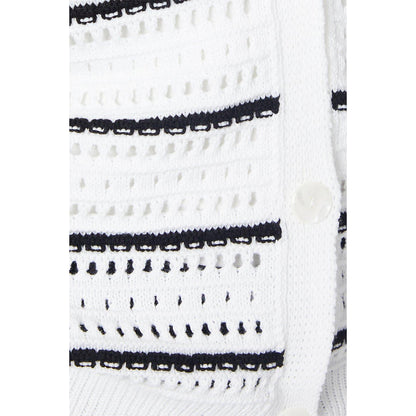 White-Black - Side - Dorothy Perkins Womens-Ladies Button Stitch Detail Cardigan
