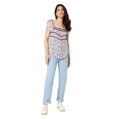 Purple - Lifestyle - Dorothy Perkins Womens-Ladies Floral Lace Detail Shell Top