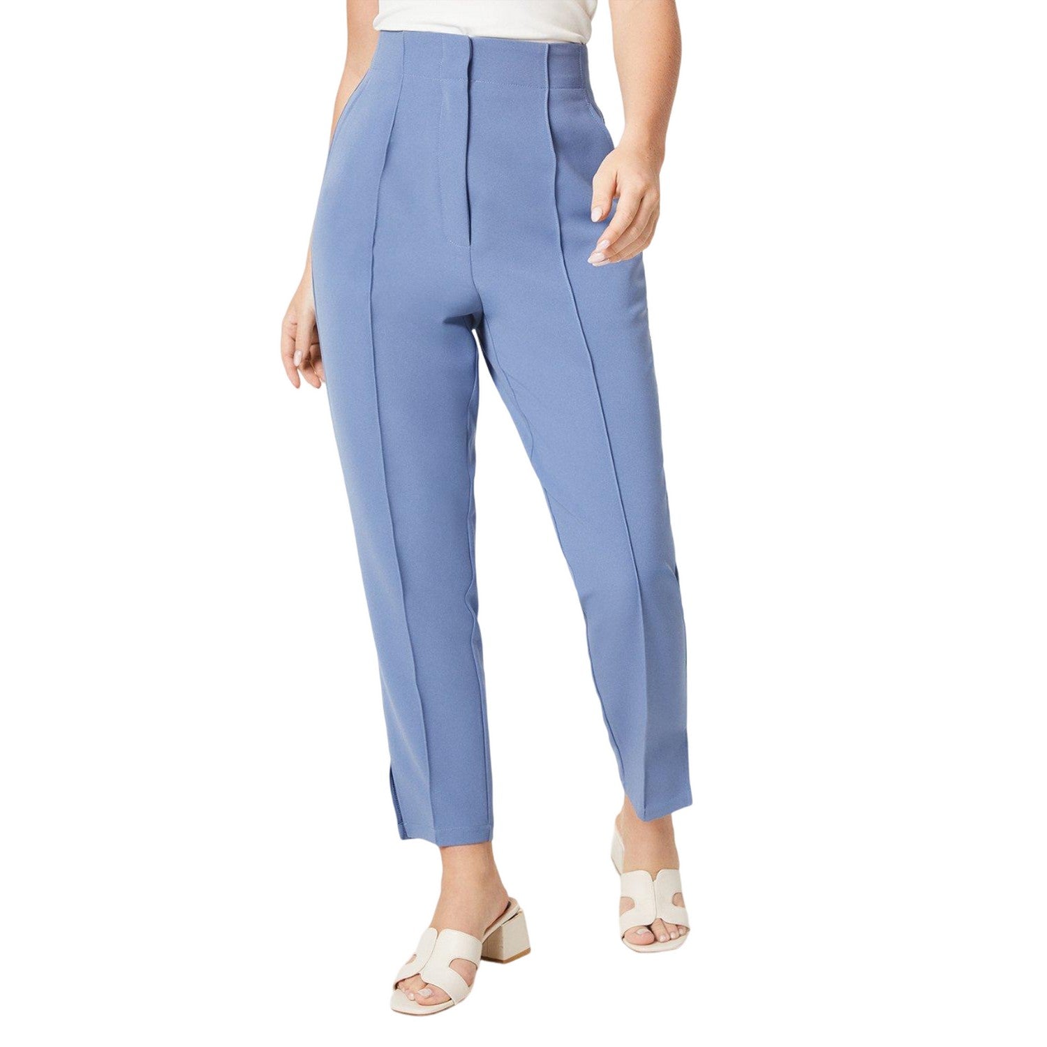 Purple - Front - Dorothy Perkins Womens-Ladies Stitched Slim Leg Trousers