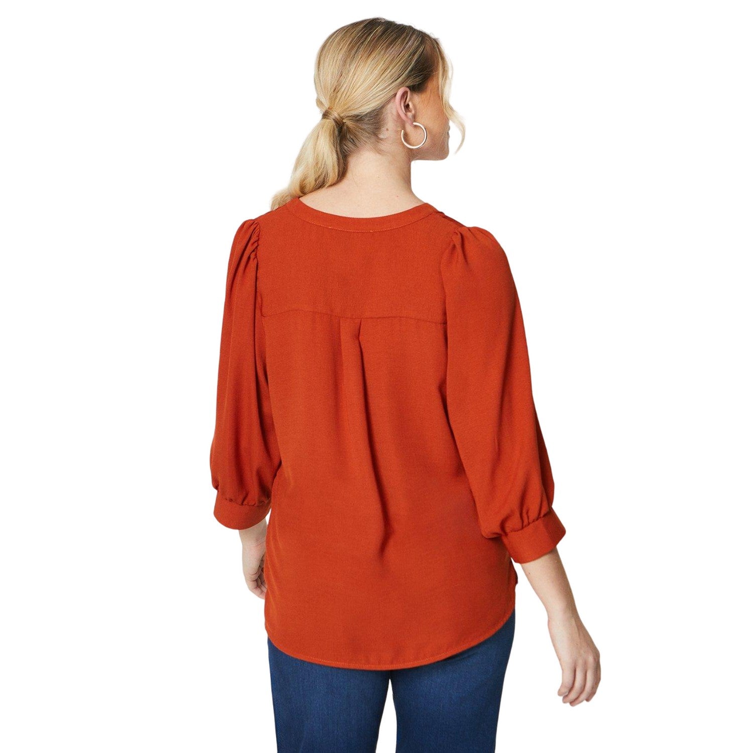 Rust - Back - Dorothy Perkins Womens-Ladies Overhead Shirt