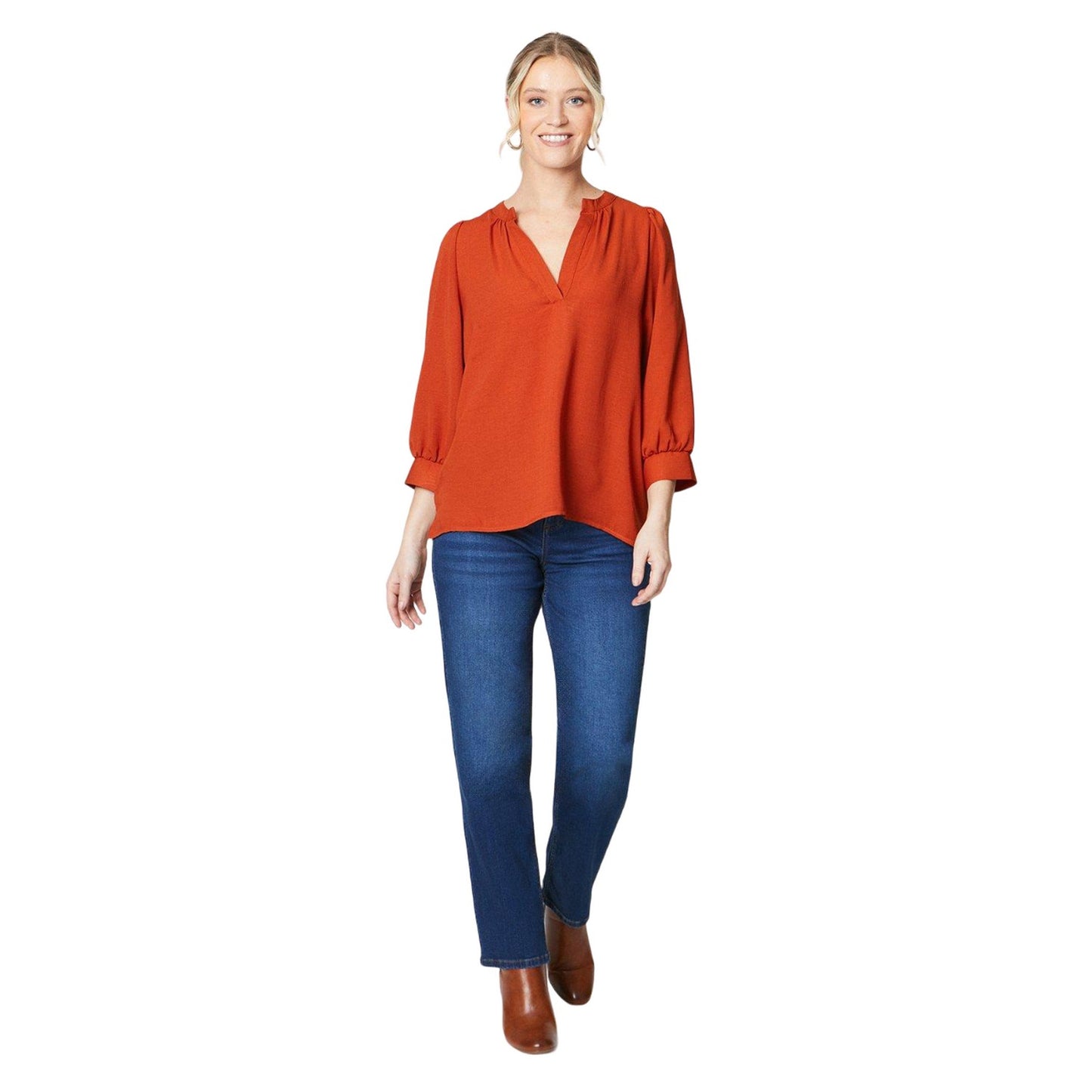Rust - Side - Dorothy Perkins Womens-Ladies Overhead Shirt