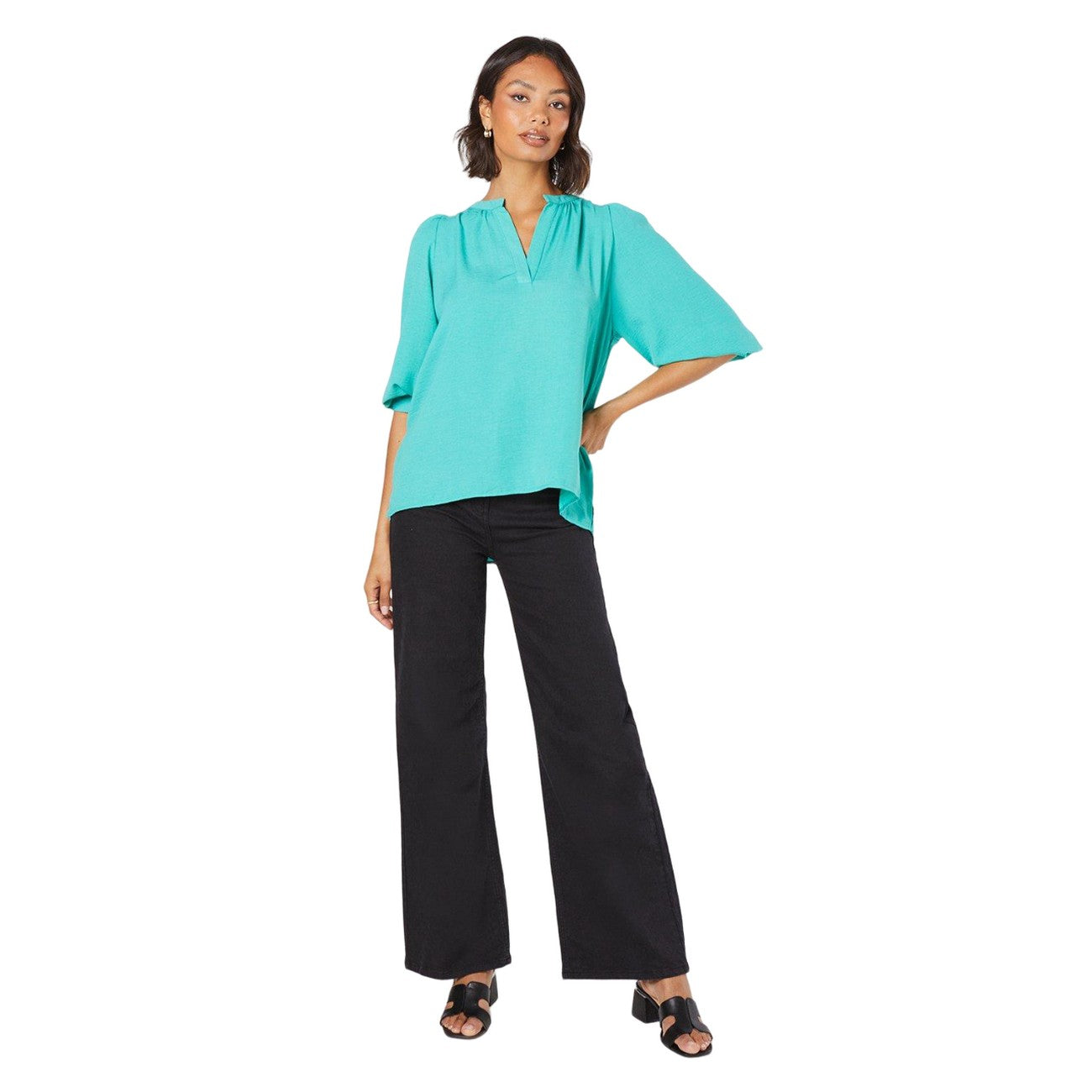 Green - Side - Dorothy Perkins Womens-Ladies Overhead Shirt