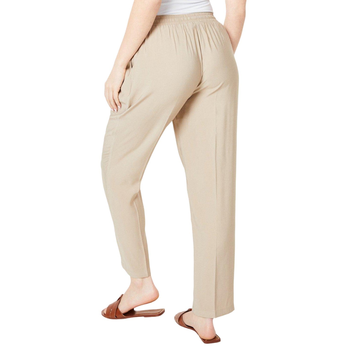 Stone - Back - Dorothy Perkins Womens-Ladies Tapered Waist Tie Trousers