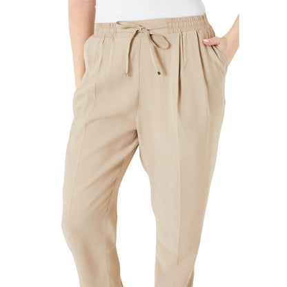 Stone - Side - Dorothy Perkins Womens-Ladies Tapered Waist Tie Trousers