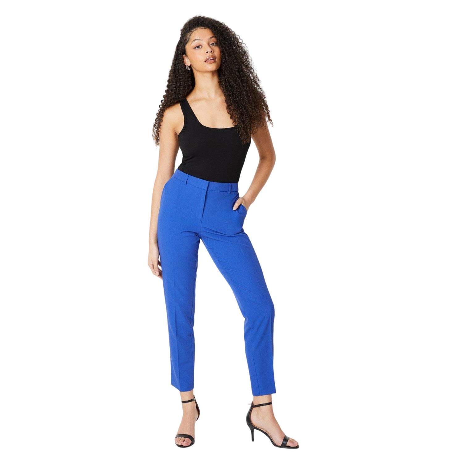 Cobalt - Side - Dorothy Perkins Womens-Ladies Tall and Slim Ankle Grazer Trousers