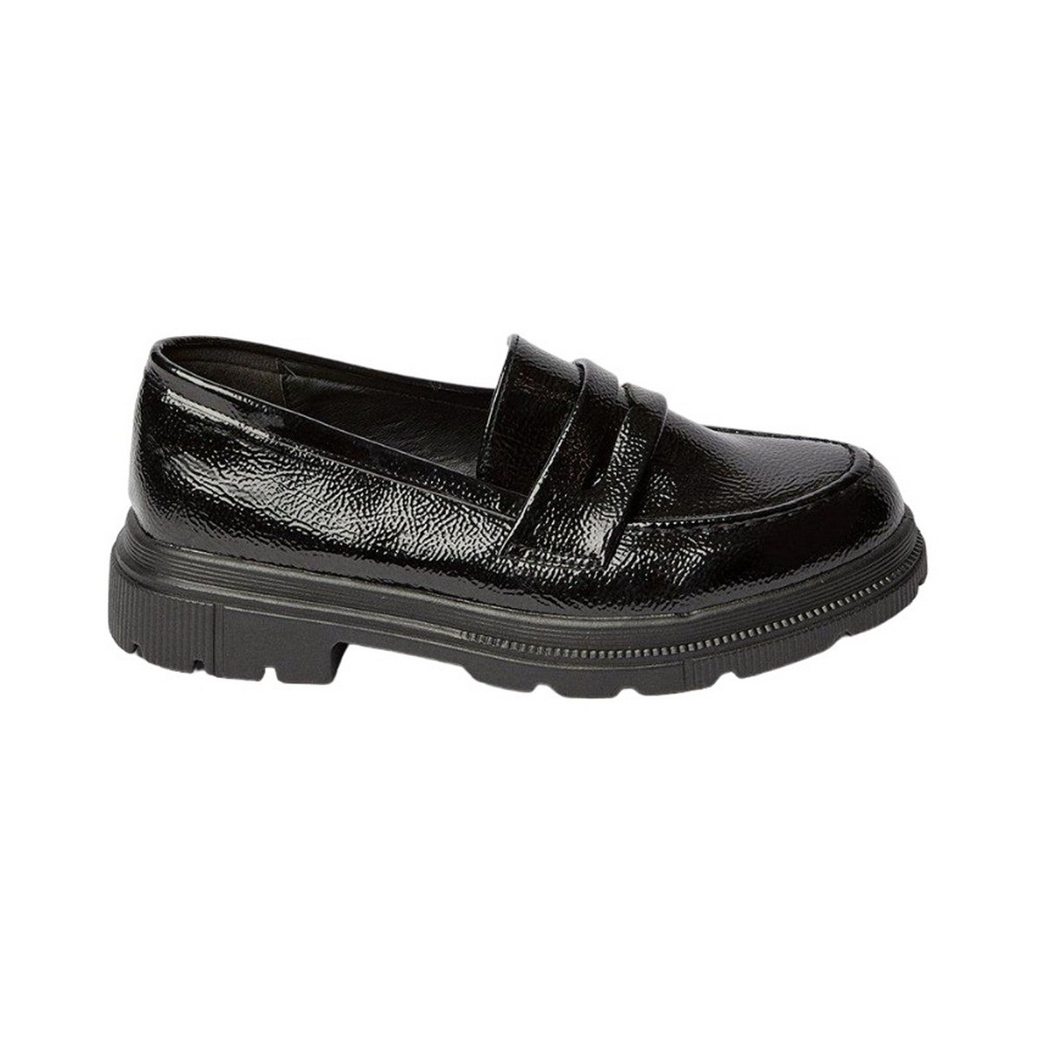 True Black - Back - Dorothy Perkins Womens-Ladies Nikita Patent Faux Leather Penny Loafers