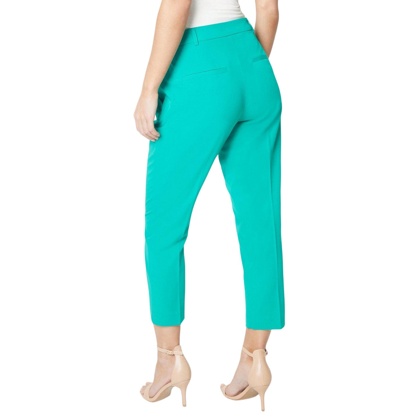 Green - Back - Dorothy Perkins Womens-Ladies Petite Slim Ankle Grazer Trousers