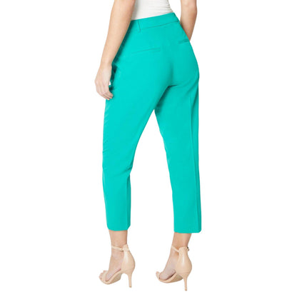 Green - Back - Dorothy Perkins Womens-Ladies Petite Slim Ankle Grazer Trousers