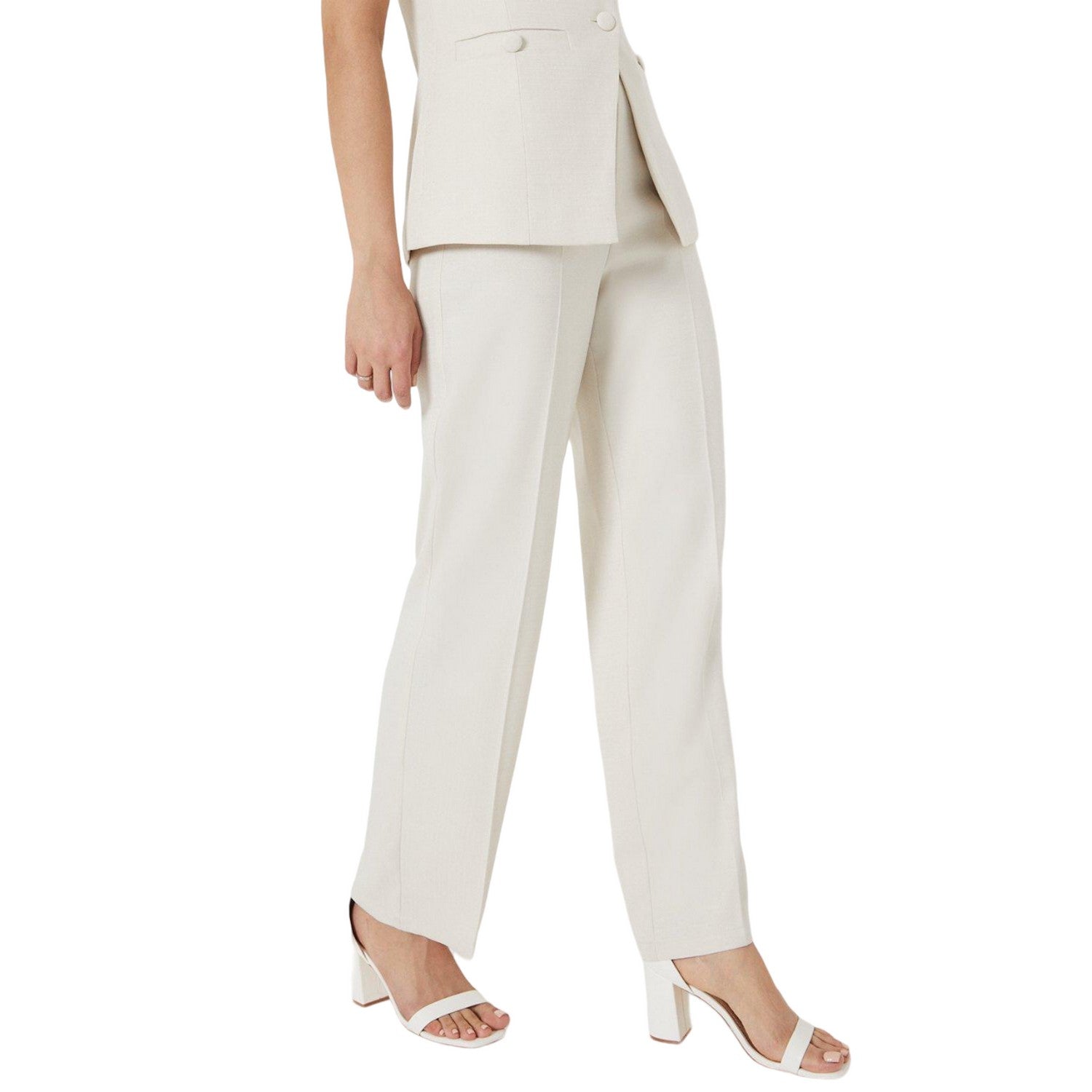Ivory - Side - Dorothy Perkins Womens-Ladies Bouclé Trousers