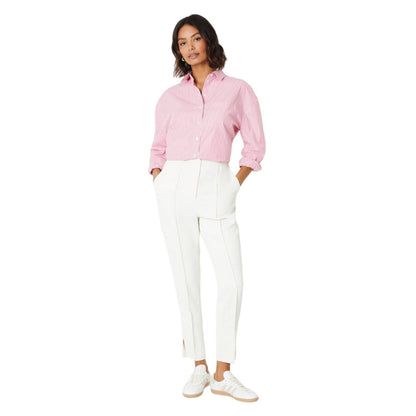 Ivory - Back - Dorothy Perkins Womens-Ladies Stitch Detail Tapered Trousers