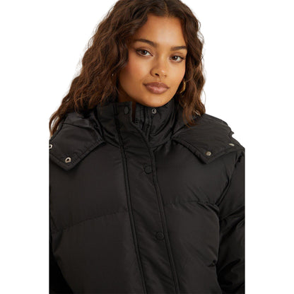 Black - Side - Dorothy Perkins Womens-Ladies Hooded Petite Short Padded Jacket