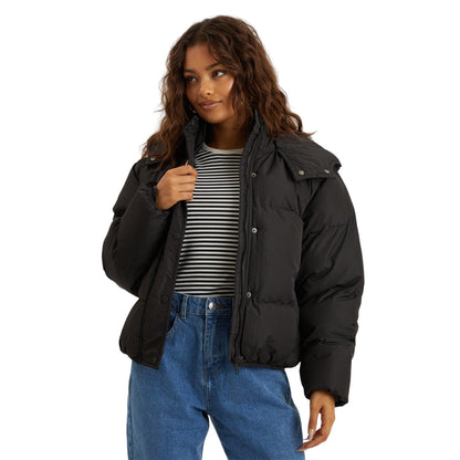 Black - Front - Dorothy Perkins Womens-Ladies Hooded Petite Short Padded Jacket