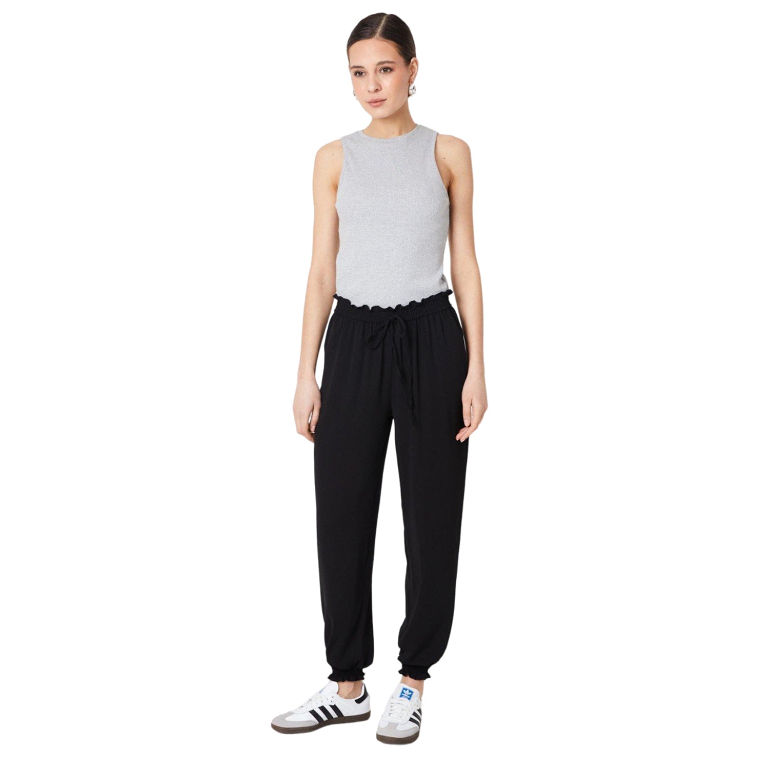 Black - Side - Dorothy Perkins Womens-Ladies Textured Jogging Bottoms