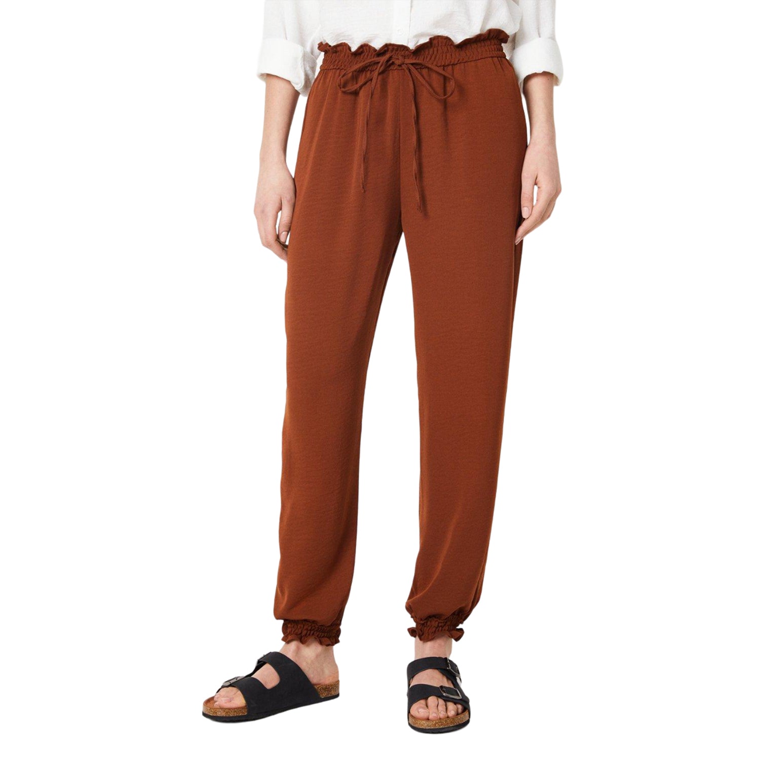Chocolate - Front - Dorothy Perkins Womens-Ladies Textured Jogging Bottoms