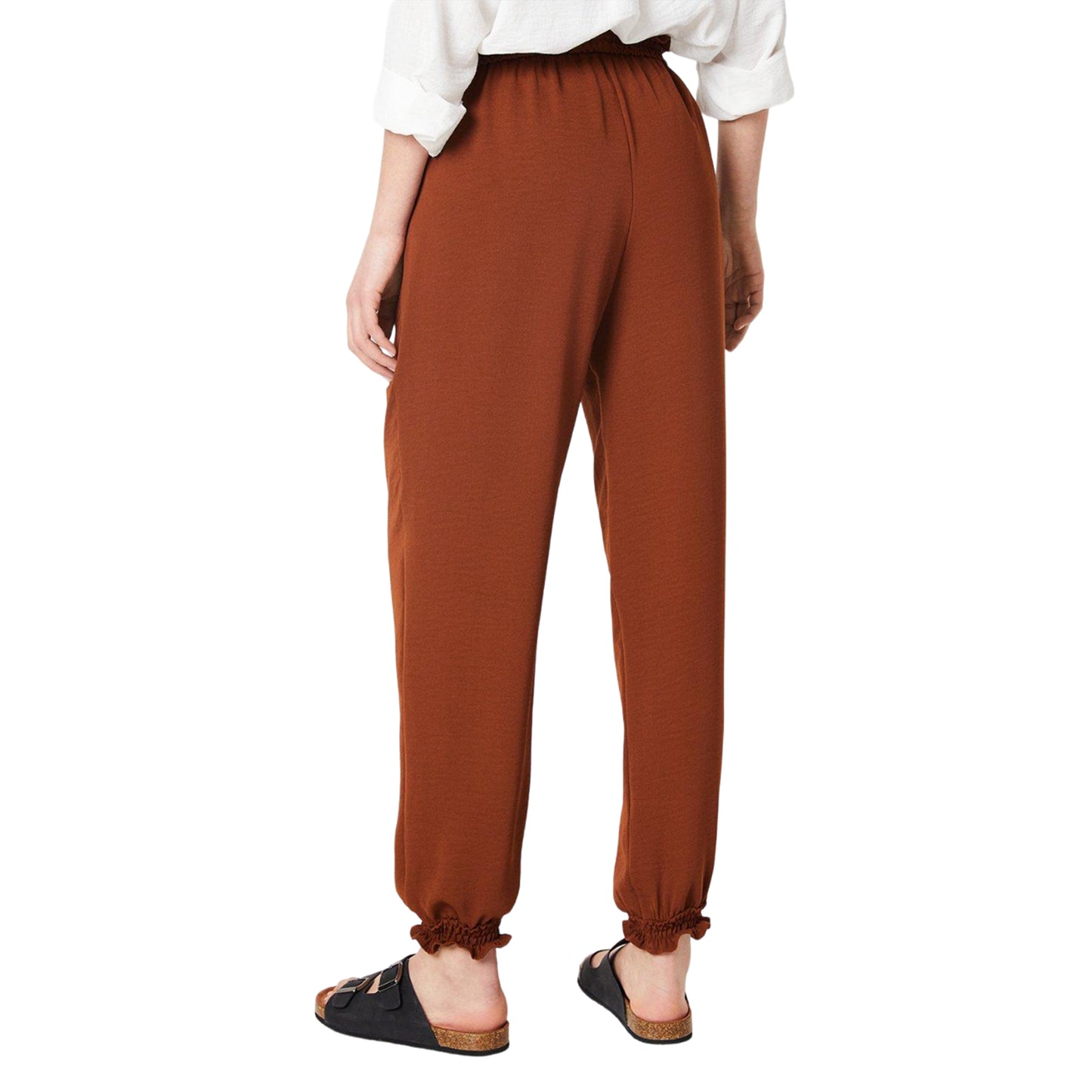 Chocolate - Back - Dorothy Perkins Womens-Ladies Textured Jogging Bottoms