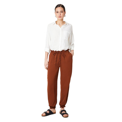 Chocolate - Side - Dorothy Perkins Womens-Ladies Textured Jogging Bottoms