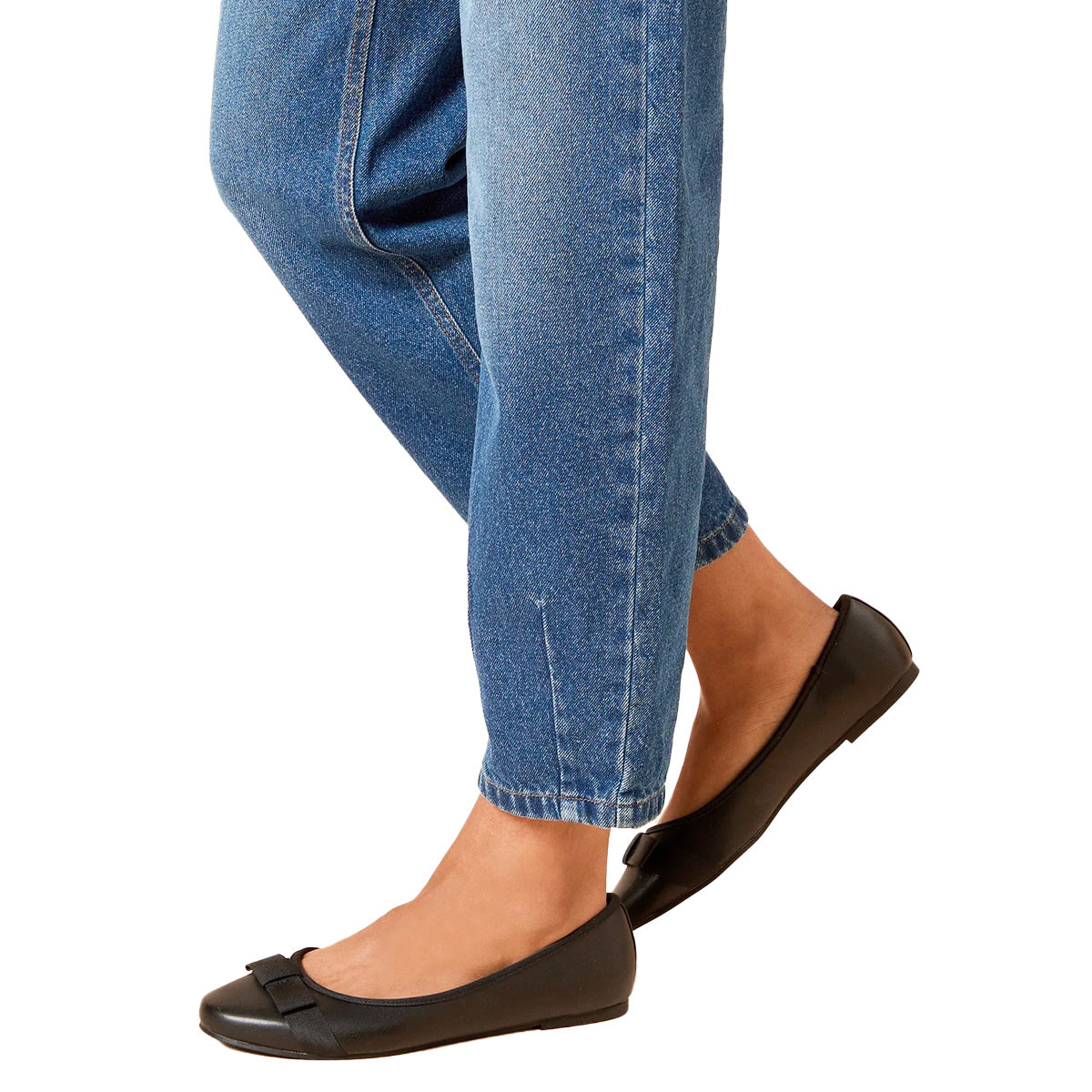 Black - Side - Dorothy Perkins Womens-Ladies Paris Bow Detail Wide Ballerina Flats