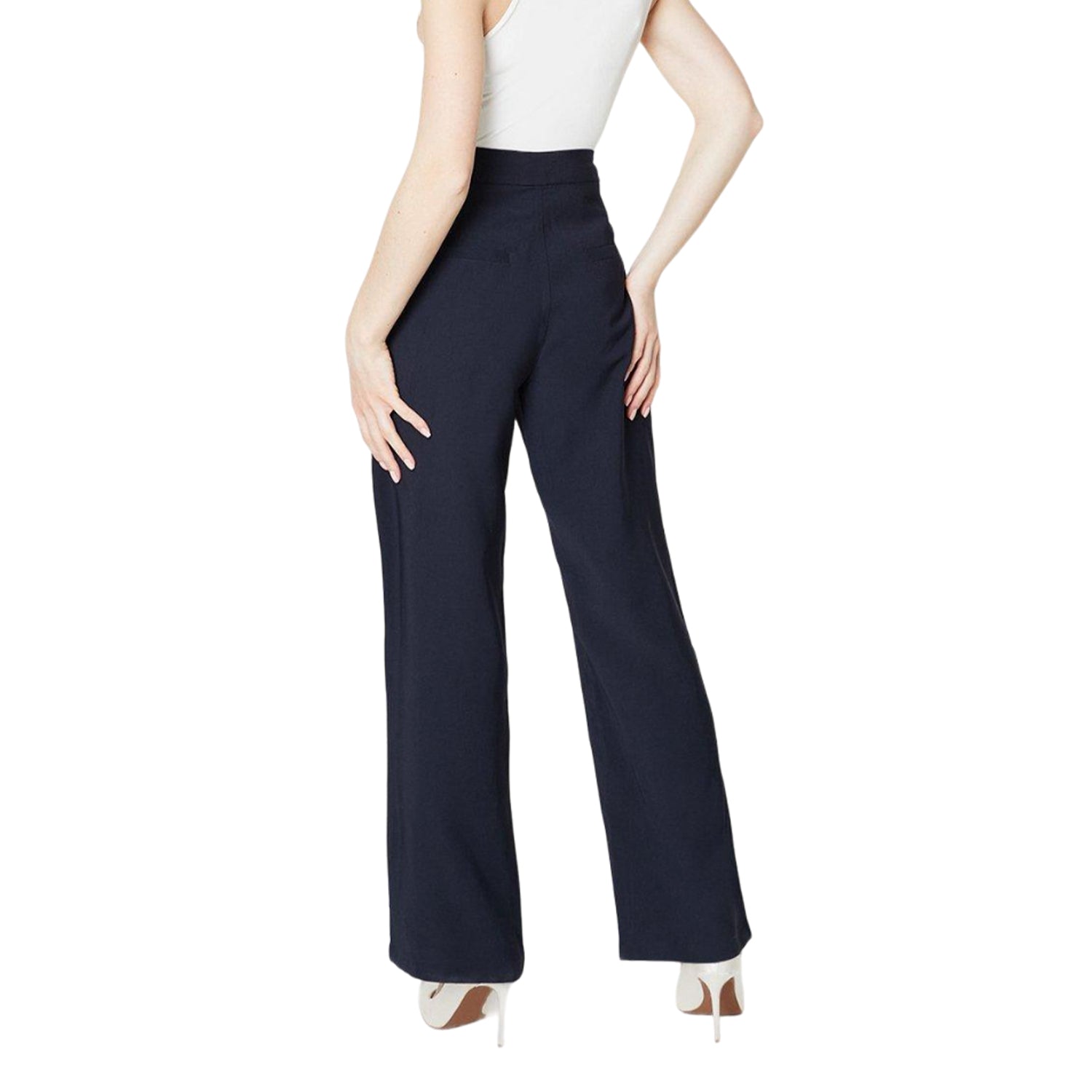 Navy - Back - Dorothy Perkins Womens-Ladies Straight Leg Trousers