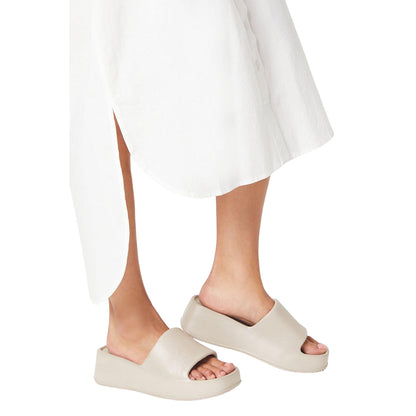 Taupe - Side - Faith Womens-Ladies Hunter Lightweight Wedge Sliders