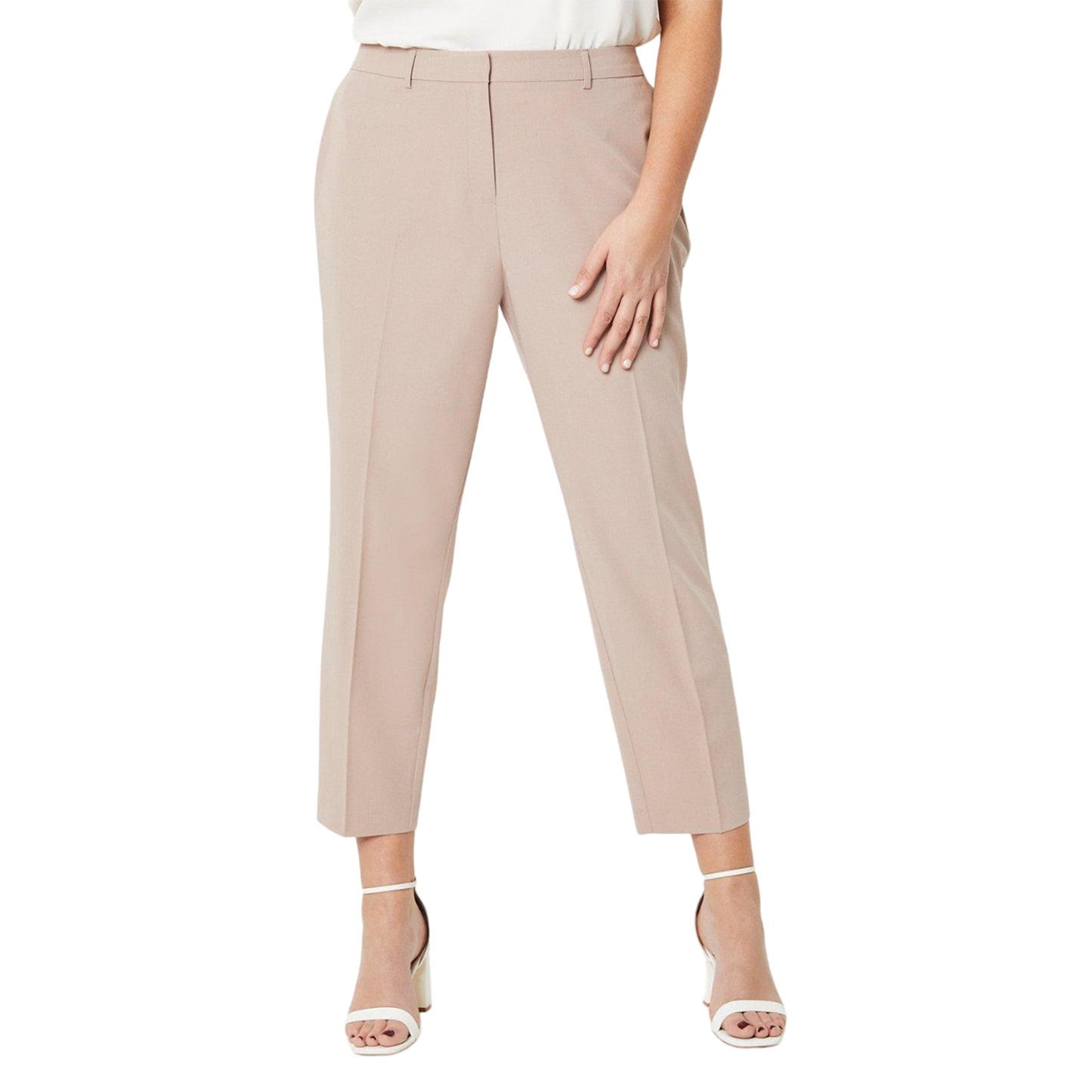 Stone - Front - Dorothy Perkins Womens-Ladies Plus Ankle Grazer Trousers