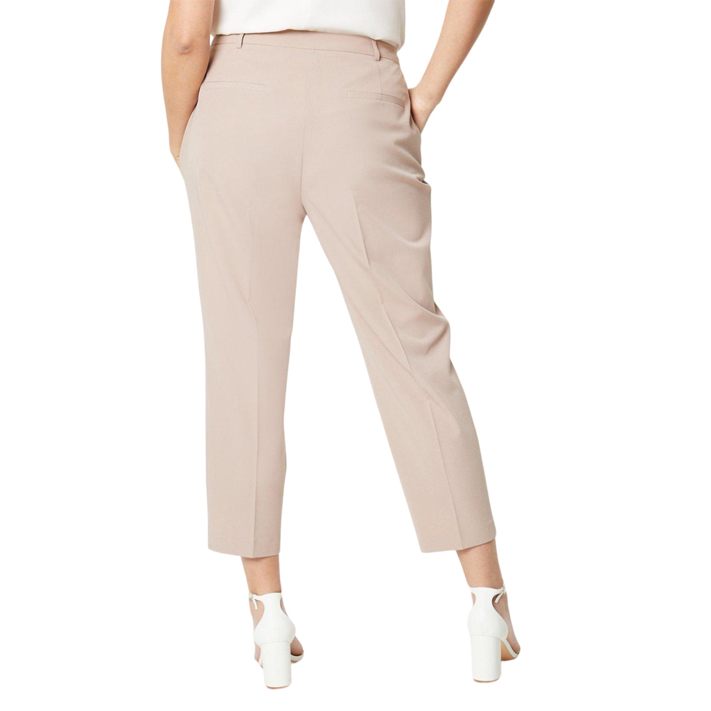 Stone - Back - Dorothy Perkins Womens-Ladies Plus Ankle Grazer Trousers