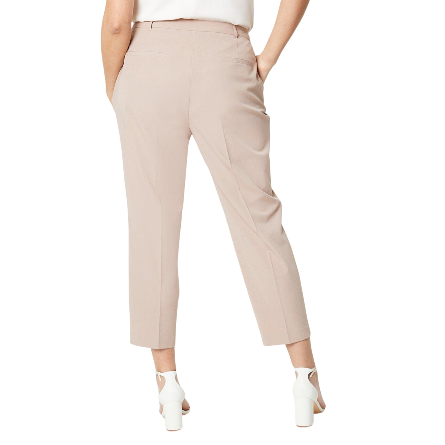 Stone - Back - Dorothy Perkins Womens-Ladies Plus Ankle Grazer Trousers
