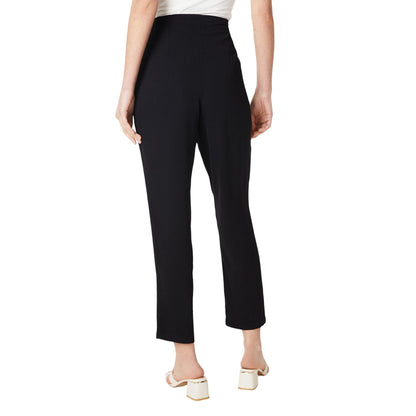 Black - Back - Dorothy Perkins Womens-Ladies Button Front Slim Leg Trousers