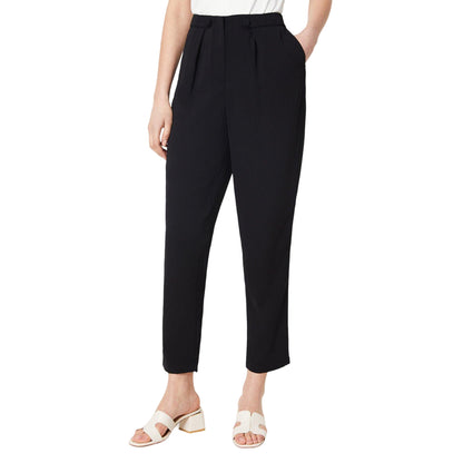 Black - Front - Dorothy Perkins Womens-Ladies Button Front Slim Leg Trousers