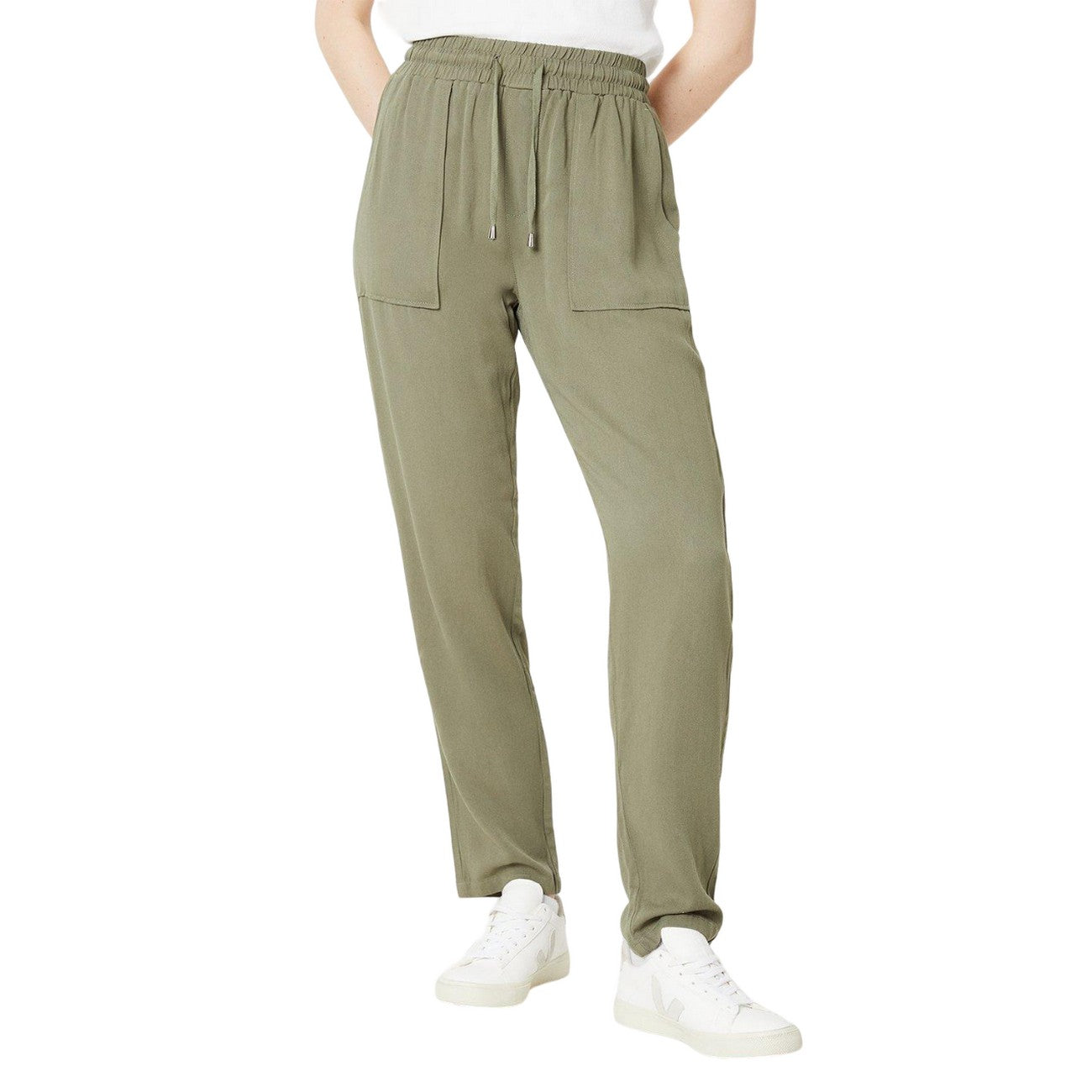 Khaki Green - Front - Dorothy Perkins Womens-Ladies Front Pocket Trousers