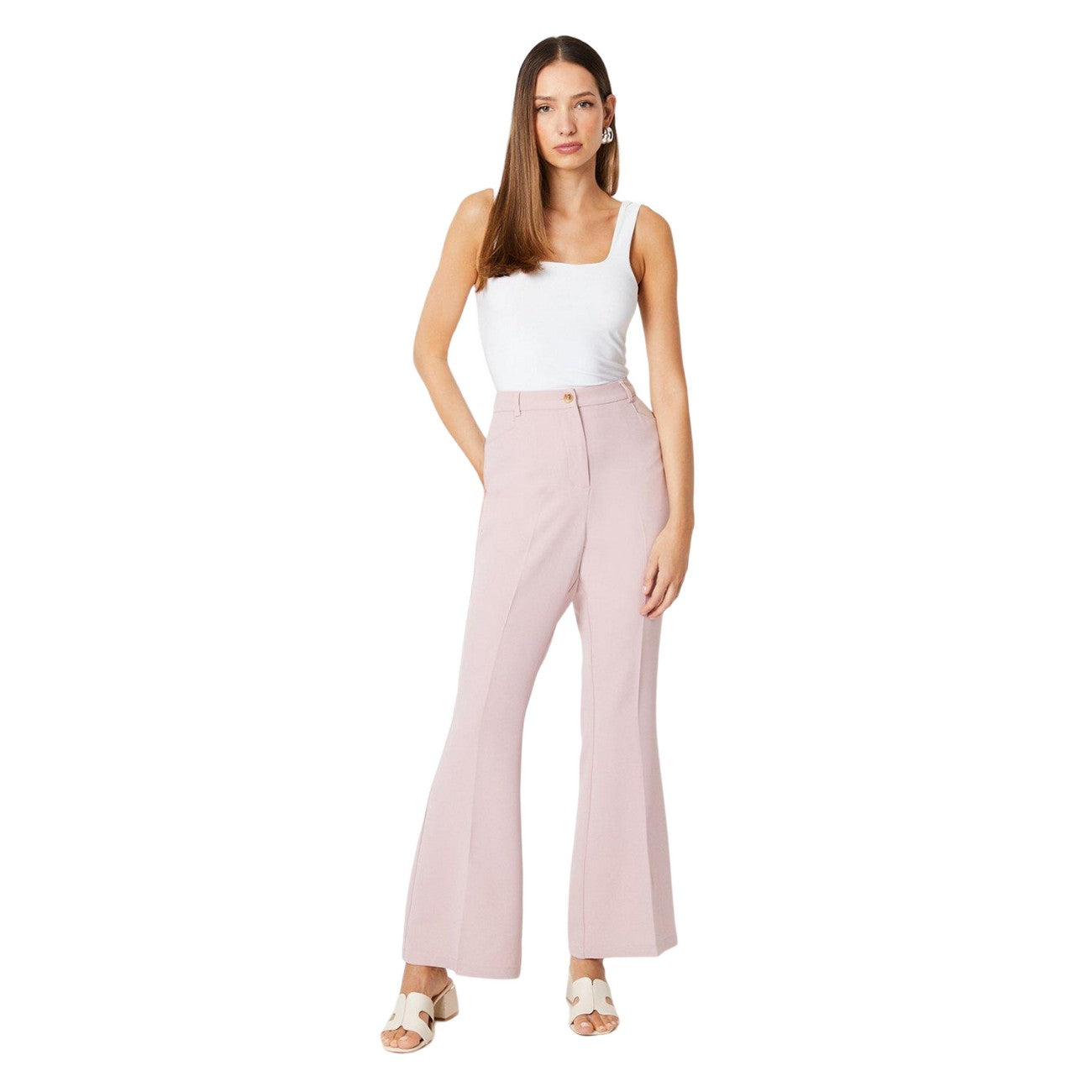 Blush - Side - Dorothy Perkins Womens-Ladies Bootcut Trousers