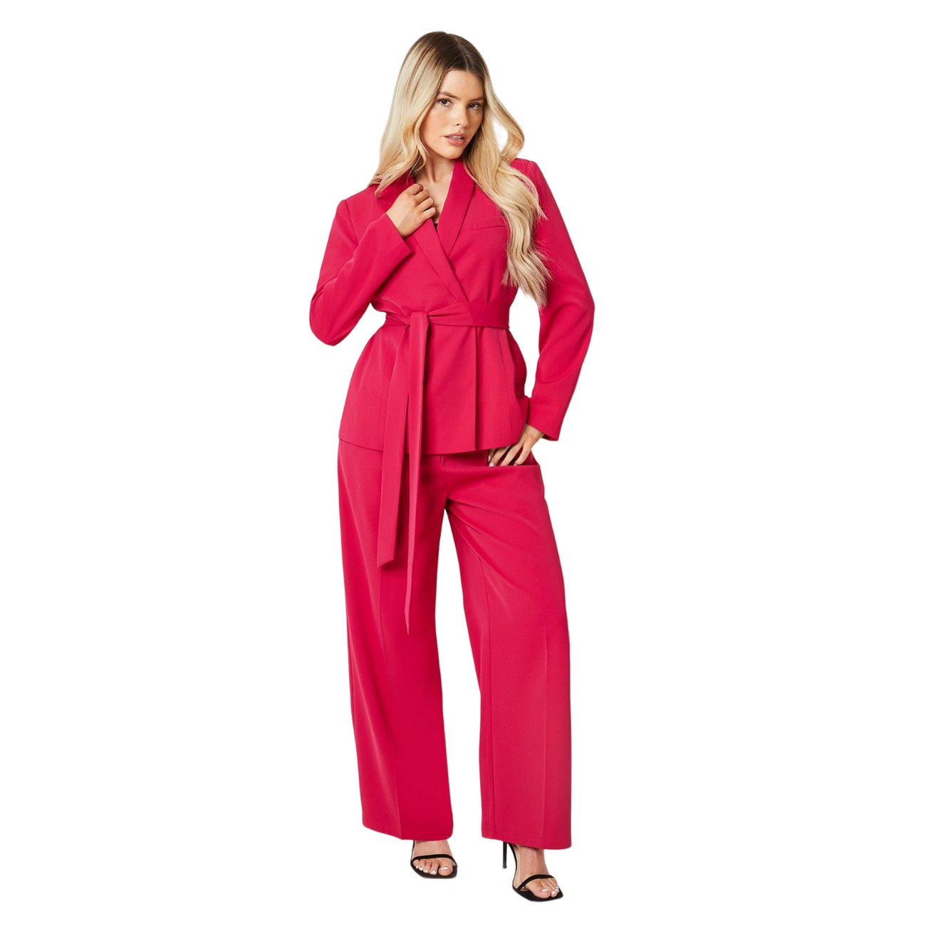 Fuchsia - Side - Dorothy Perkins Womens-Ladies Pleated Front Trousers