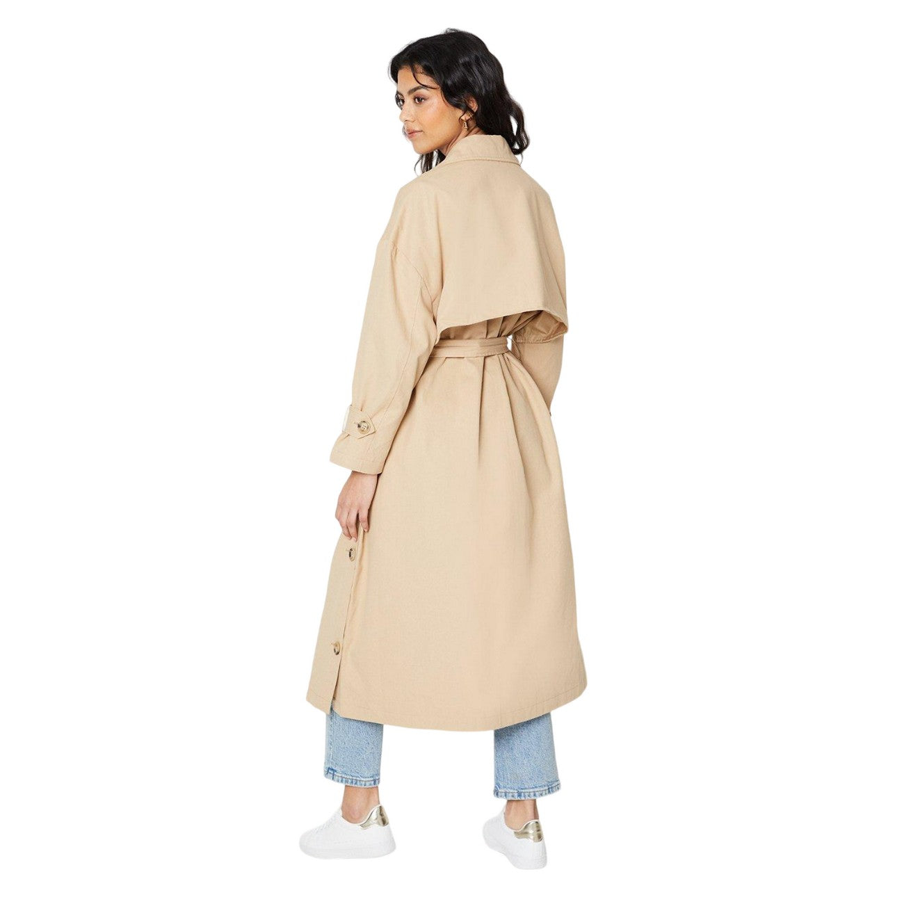 Mink - Back - Dorothy Perkins Womens-Ladies Double-Breasted Petite Trench Coat
