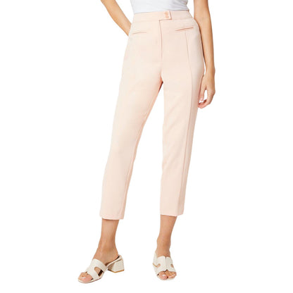 Peach - Front - Dorothy Perkins Womens-Ladies Tapered Double Button Petite Trousers