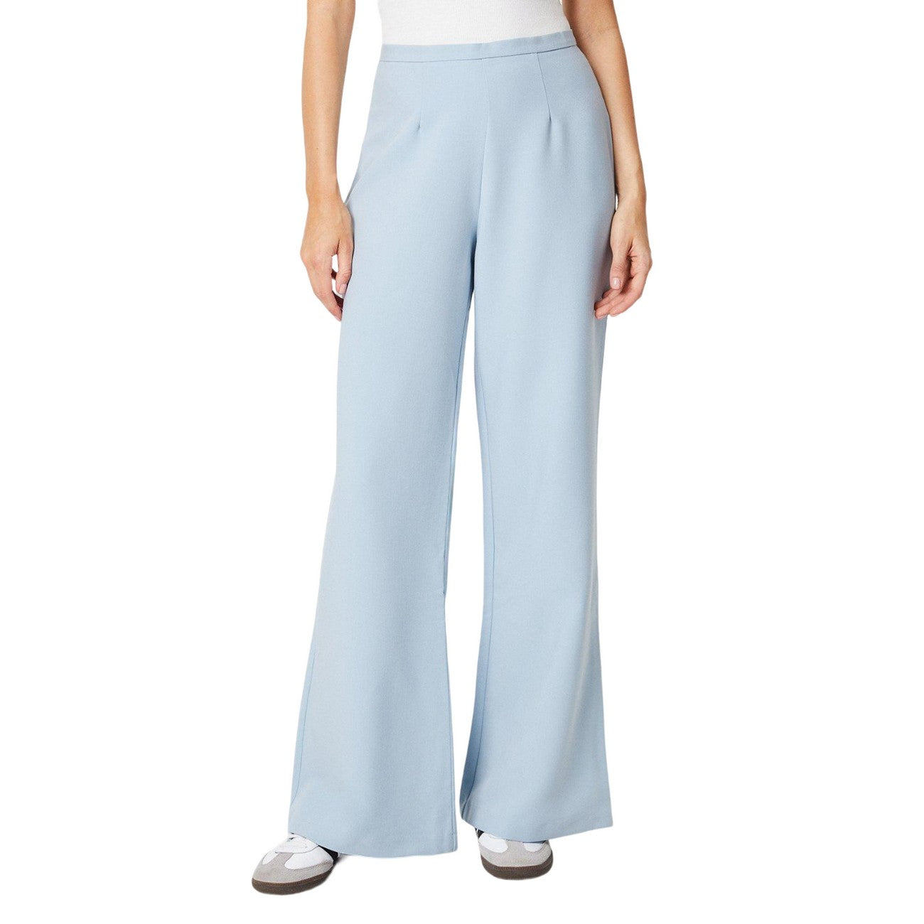 Blue - Front - Dorothy Perkins Womens-Ladies High Waist Wide Leg Trousers