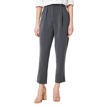Grey - Front - Dorothy Perkins Womens-Ladies Tapered Leg Trousers