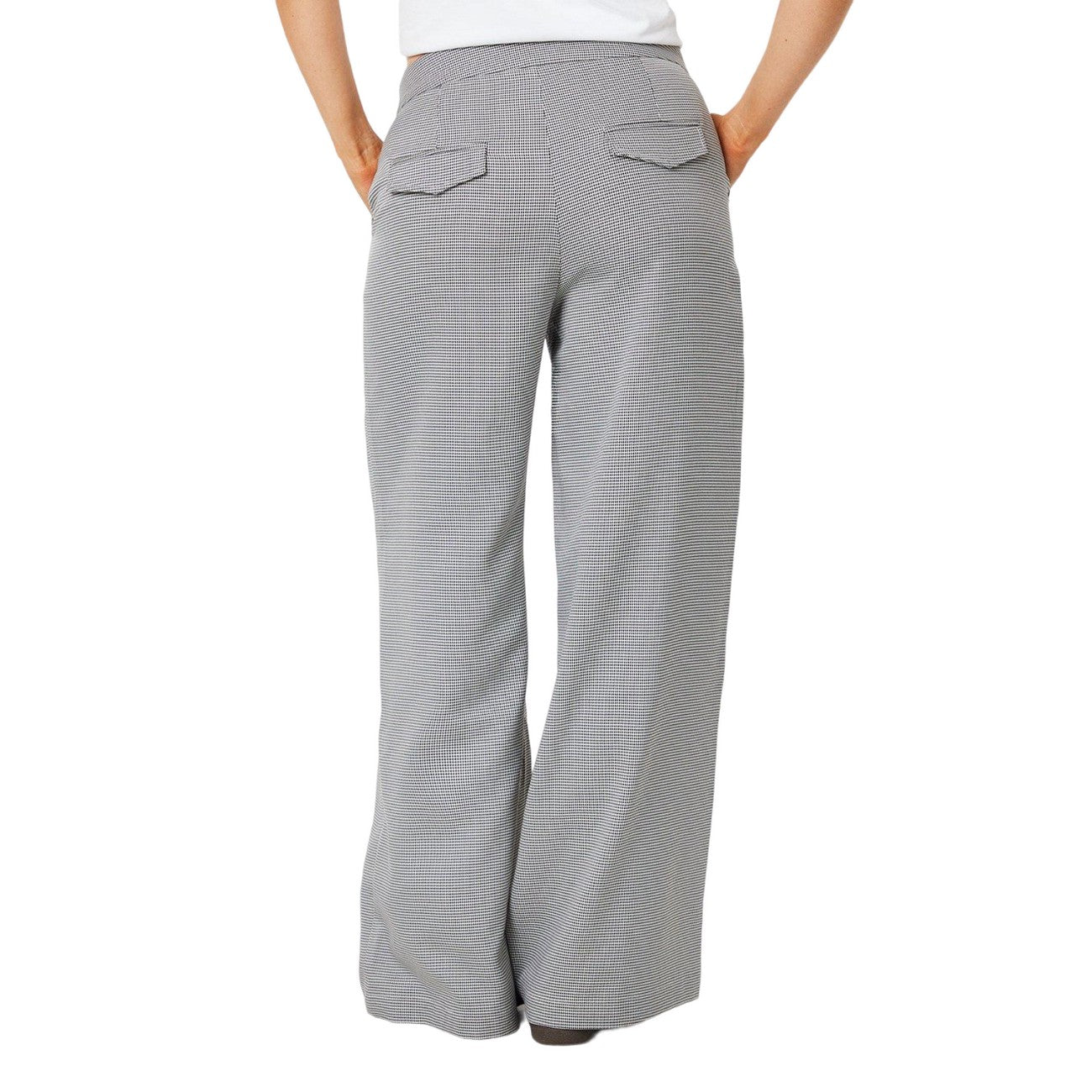 Monochrome - Back - Dorothy Perkins Womens-Ladies Gingham Wide Leg Trousers