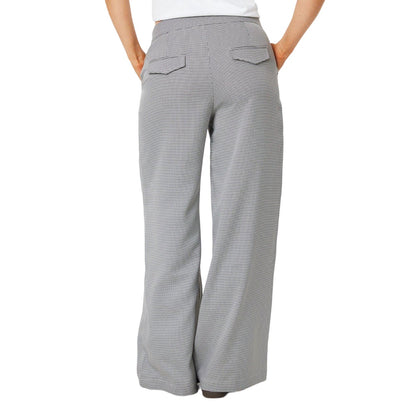Monochrome - Back - Dorothy Perkins Womens-Ladies Gingham Wide Leg Trousers