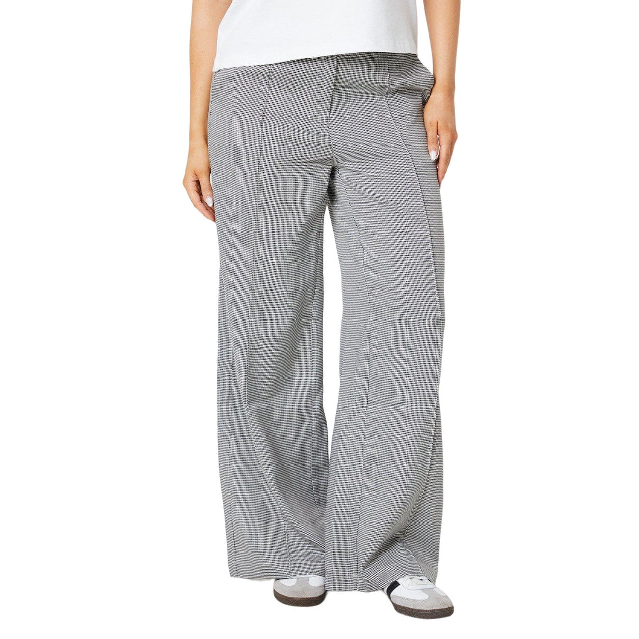 Monochrome - Front - Dorothy Perkins Womens-Ladies Gingham Wide Leg Trousers
