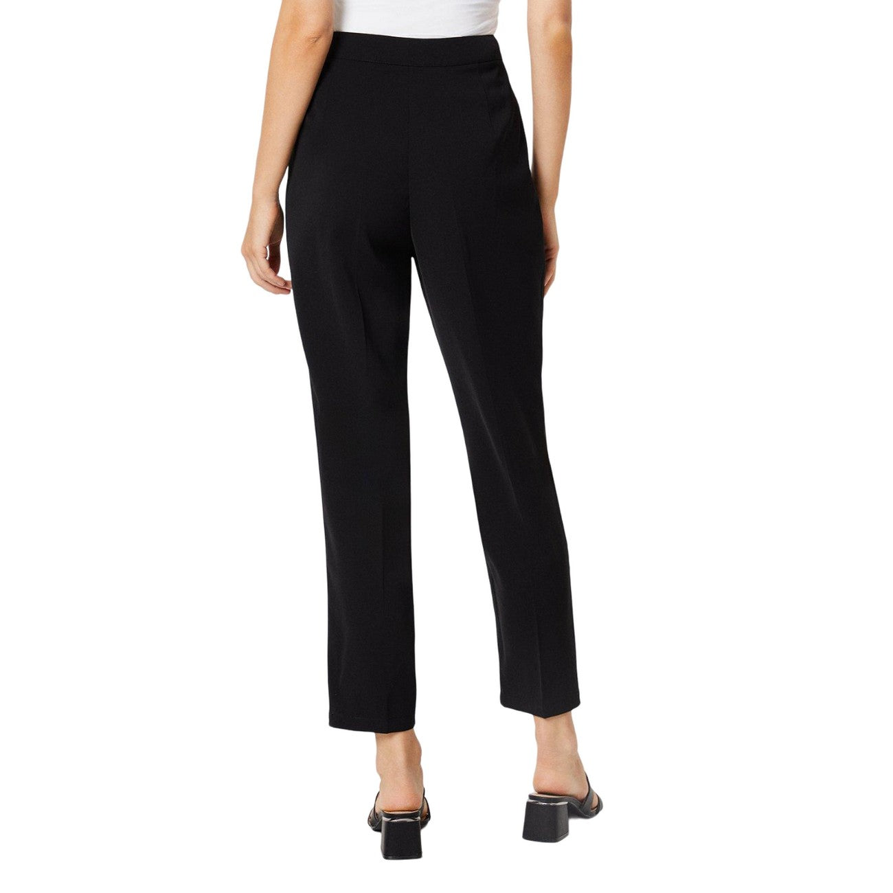 Black - Back - Dorothy Perkins Womens-Ladies Double Button Tapered Trousers