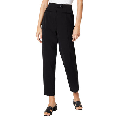 Black - Front - Dorothy Perkins Womens-Ladies Double Button Tapered Trousers