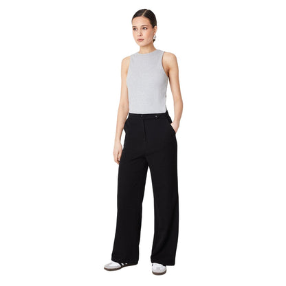 Black - Lifestyle - Dorothy Perkins Womens-Ladies Double Button Trousers