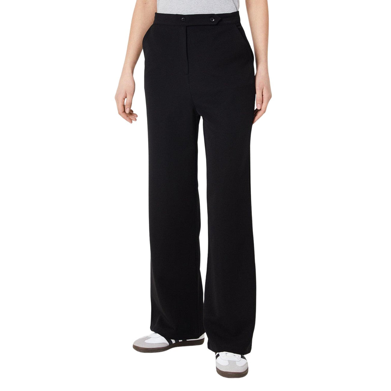 Black - Front - Dorothy Perkins Womens-Ladies Double Button Trousers
