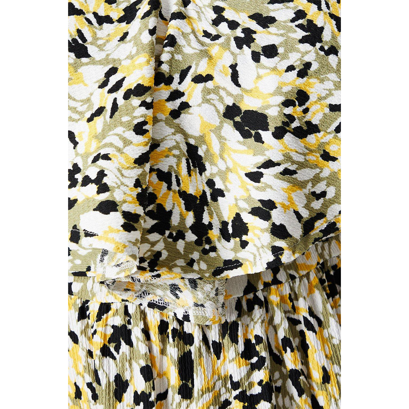 Khaki Green - Side - Dorothy Perkins Womens-Ladies Abstract Ruffles Plus Midi Dress
