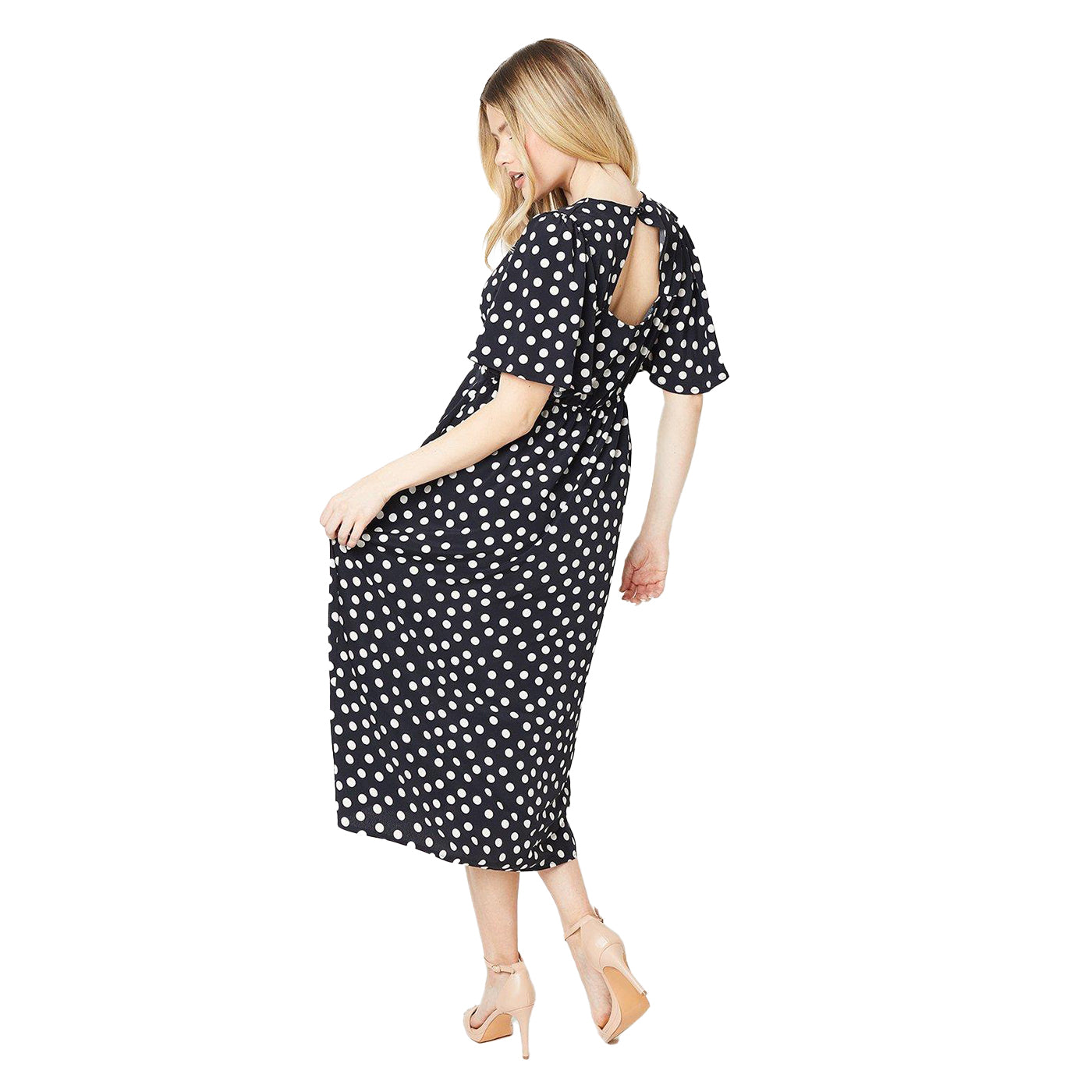 Black - Back - Dorothy Perkins Womens-Ladies Polka Dot Dress