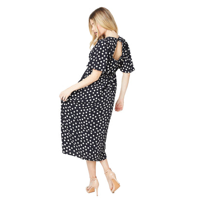 Black - Back - Dorothy Perkins Womens-Ladies Polka Dot Dress